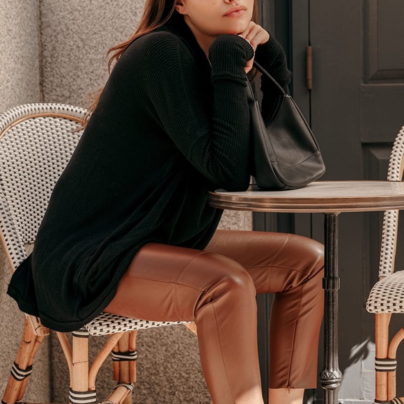 NWT FREE PEOPLE Black Juicy Waffle Knit Top - Picture 3 of 5